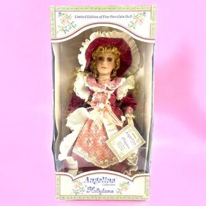 Angelina Collection by Hollylane 16” Tall Original Piece Porcelain Doll New
